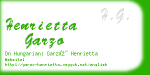 henrietta garzo business card